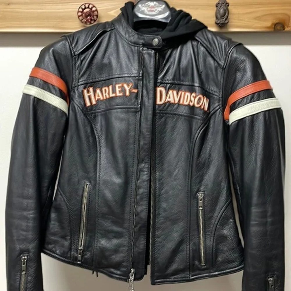 Authentic Harley Davidson Miss Enthusiast 3 in 1 Leather Jacket X Small EUC‌‌‌ - Picture 15 of 15
